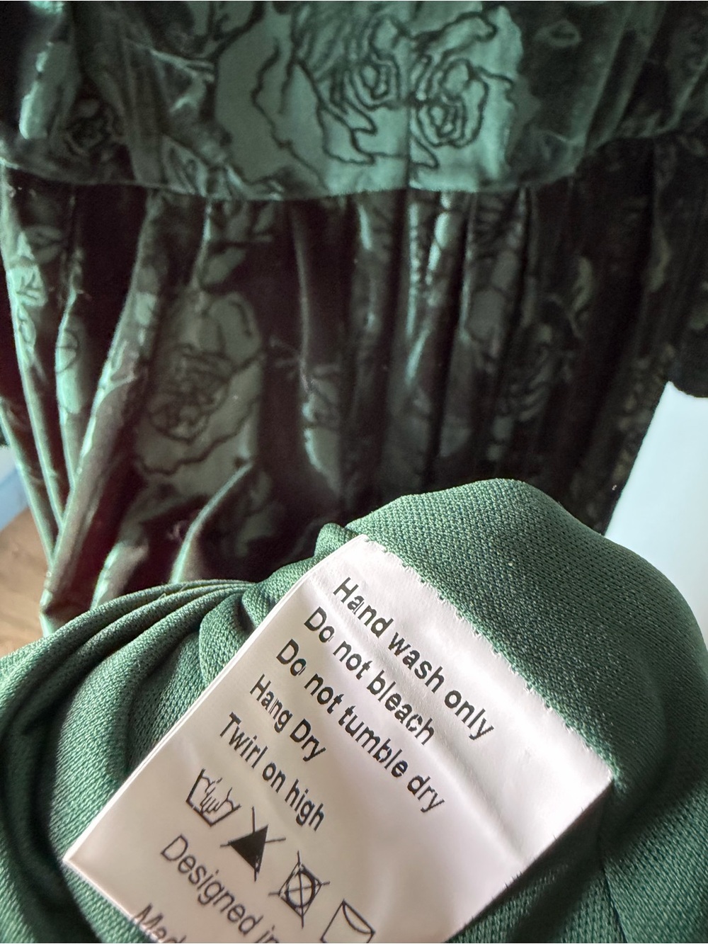 JessaKae nwt Emerald Green Velvet Lace-Trim Dress plus 1x - Picture 10 of 10